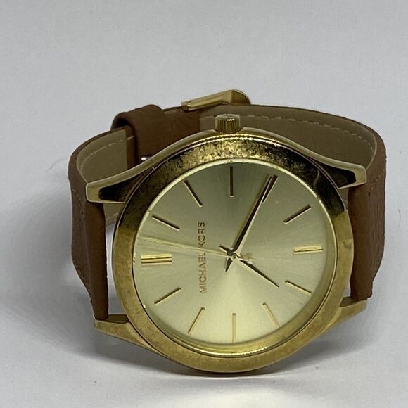 Michael Kors Runway MK3179 Men's Brown Leather Analog Dial Quartz Watch EY663 - Picture 7 of 12